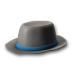 Modrý plstěný klobouk