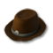 Hnědý plstěný klobouk